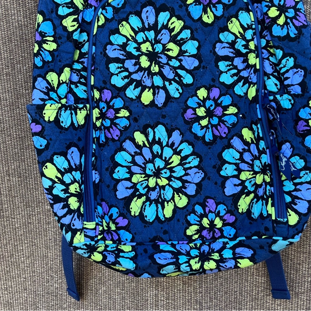 Vera Bradley Campus Laptop Backpack Indigo Pop - Picture 10 of 11